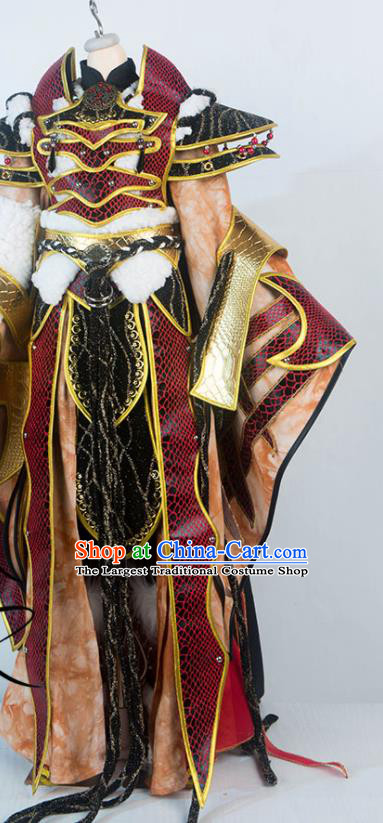 Chinese Traditional Puppet Show General Garment Costumes Cosplay Swordsman Clothing Ancient King Uniforms