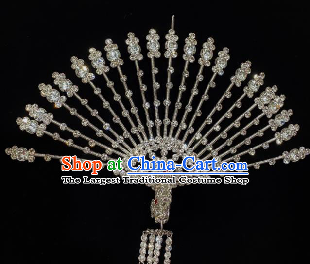 Chinese Shanxi Opera Actress Hair Accessories Peking Opera Empress Crystal Hair Crown Traditional Opera Diva Phoenix Hairpin