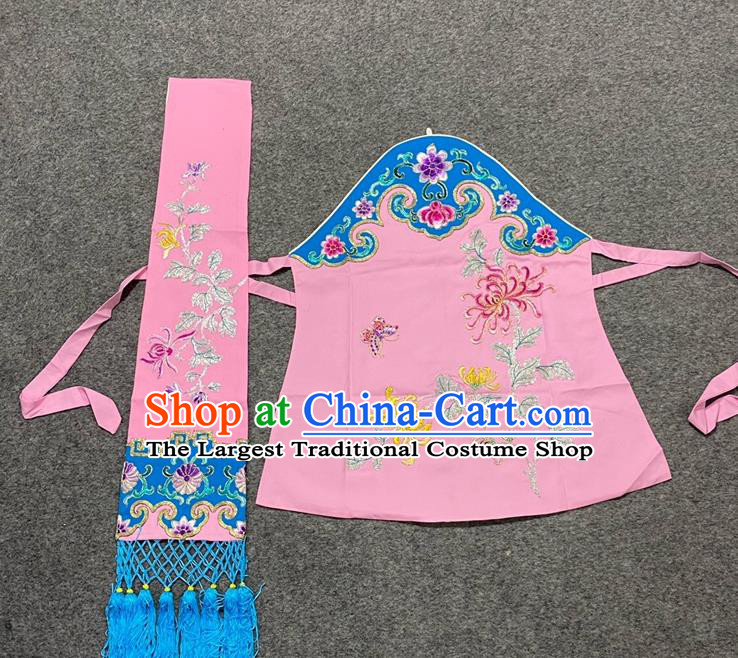 China Beijing Opera Maidservant Pink Stomachers Traditional Opera Country Woman Garment Costume Ancient Village Girl Clothing