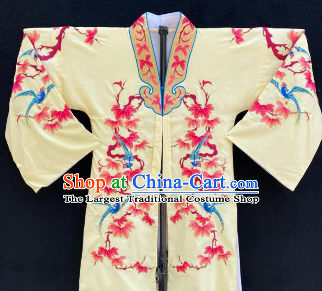 China Traditional Opera Young Lady Garment Costume Ancient Princess Clothing Beijing Opera Hua Tan Embroidered Yellow Cape