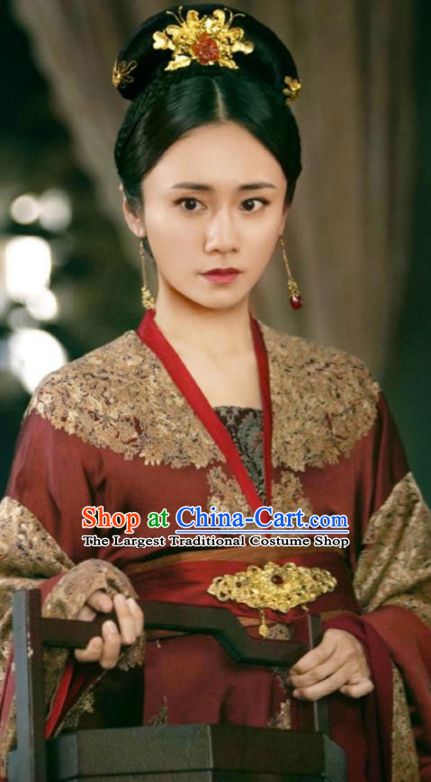 China Ancient Imperial Concubine Hanfu Dress Garments Drama The Rebel Princess Sun Jin Er Replica Costumes Southern and Northern Dynasties Clothing