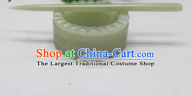 China Scholar Hairpin Ancient Prince Jade Hair Crown Handmade Han Dynasty Hair accessories