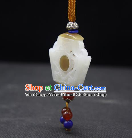 China Handmade Carving Necklace Pendant National Hetian Jade Sachet Classical Cheongsam Jewelry Accessories