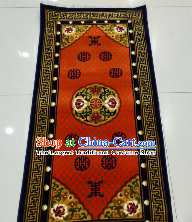 Tibetan Longevity Flowers Rug Chinese Handmade Jacinth Rug