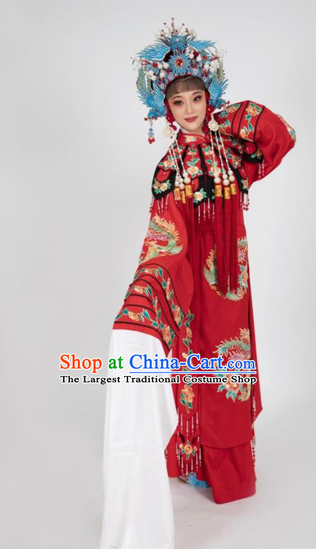 Chinese Traditional Cantonese Opera Diva Red Dress Ancient Princess Clothing Peking Opera Hua Tan Garment Costumes