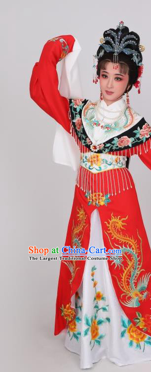 China Shaoxing Opera Wang Xifeng Red Dress Peking Opera Noble Woman Costume Ancient Royal Princess Clothing