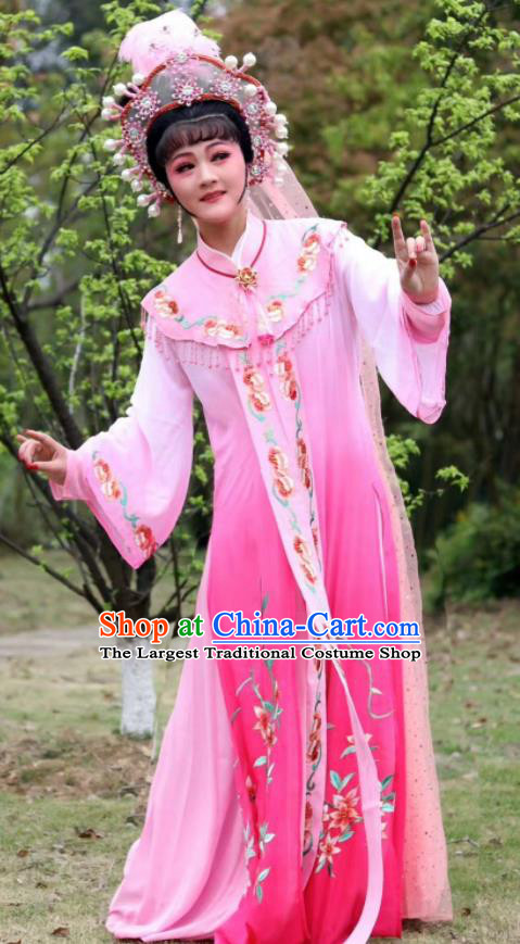 China Ancient Palace Princess Clothing Huangmei Opera Actress Pink Dress Peking Opera Diva Costume