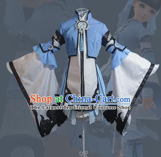 Chinese Gama Jian Xia Qing Yuan Young Lady Dress Cosplay Fairy Garment Costumes Ancient Female Swordsman Clothing