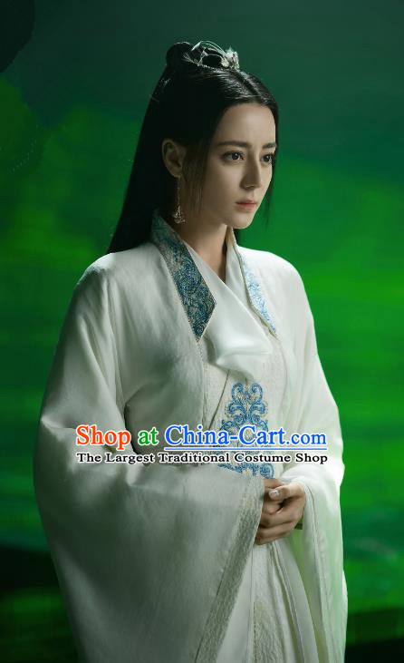 Chinese Ancient Swordswoman White Clothing Xian Xia TV Series Fairy Dress Apparel The Blue Whisper Ji Yun He Garment Costumes