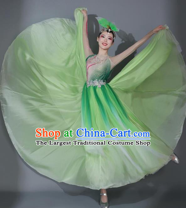 Chinese Classical Dance Clothing Stage Performance Costume Modern Dance Garment Opening Dance Green Veil Dress