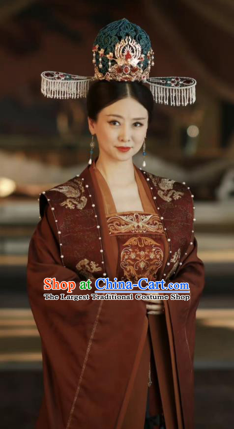 Chinese Traditional Court Hanfu Clothing Ancient Queen Dress Romance Series Rebirth For You Empress Dowager Cao Replica Costumes and Headwear