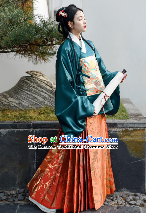 Chinese Ming Dynasty Beauty Costumes Traditional Hanfu Mamian Skirt Clothing Ancient Princess Dress