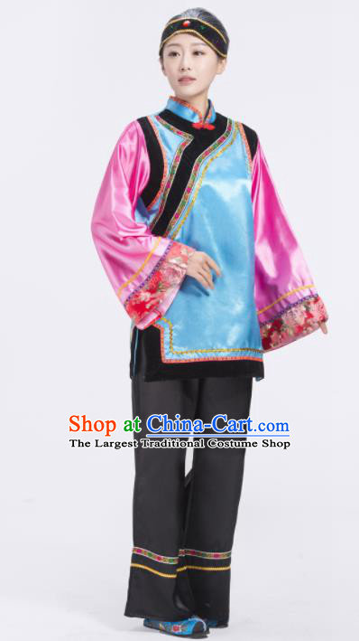 Chinese Folk Dance Costumes Ancient Landlord Shiva Clothing Lantern Festival Yangko Performance Outfits