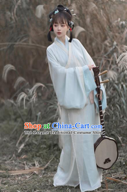 Chinese Han Dynasty Palace Lady Clothing Traditional Hanfu Dress Yarn Garment Ancient Princess Historical Costumes for Women