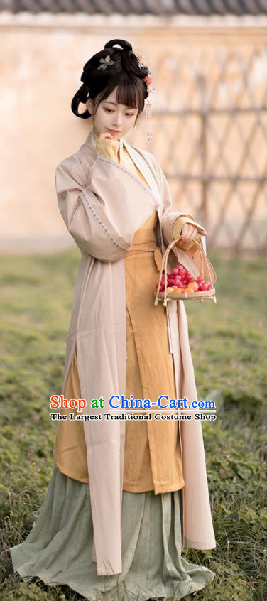 Chinese Ancient Country Lady Historical Costumes Song Dynasty Civilian Woman Clothing Traditional Hanfu Dress