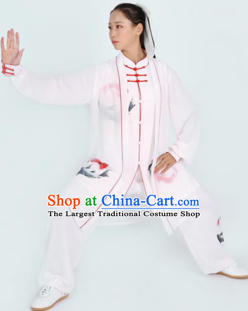 Chinese Martial Arts Competition Clothing Tai Chi Performance Outfit Kung Fu Costumes Tai Ji Printing Carps Uniform