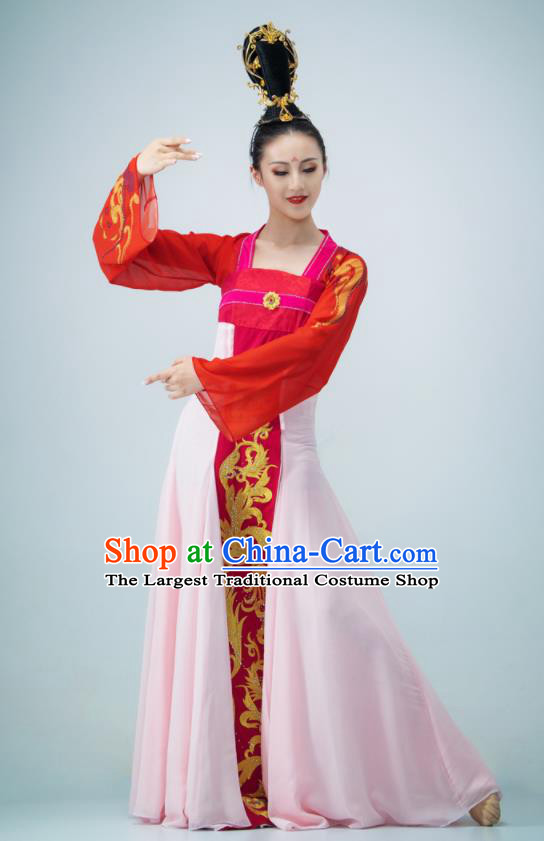 Chinese Hanfu Dance Clothing Stage Performance Costume Women Group Dance Dress Classical Dance Garment