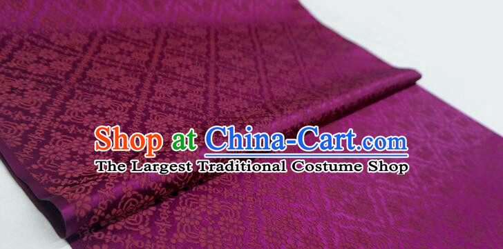 Top Chinese Brocade Fabric Hanfu Silk Fabric Deep Purple Tapestry Cloth