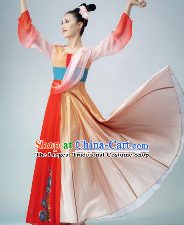 Chinese Classical Dance Dress Women Group Dance Garment Fan Dance Clothing Tang Yin Stage Performance Costume