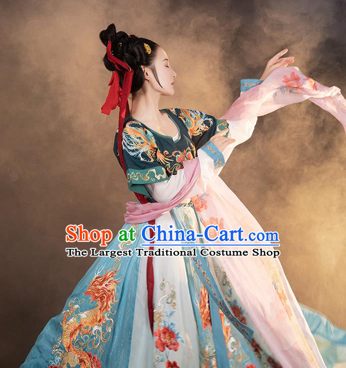 Chinese Tang Dynasty Princess Costumes Traditional Hanfu Dress Ancient Goddess Clothing