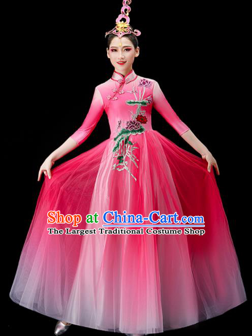 Chinese Opening Dance Pink Dress Modern Dance Costume Stage Performance Clothing