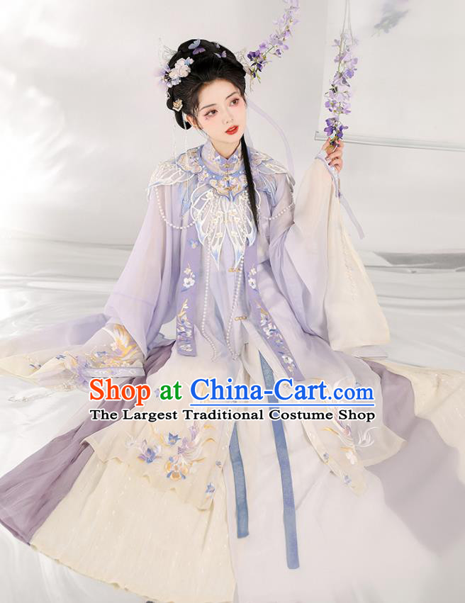 Chinese Ancient Palace Lady Clothing Ming Dynasty Princess Embroidered Dress Traditional Hanfu Garment Costumes