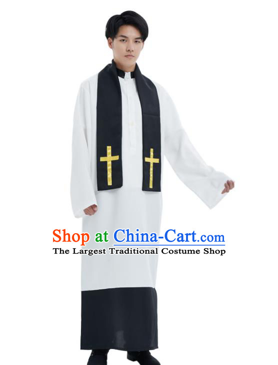 Top Fancy Ball Pastor White Clothing Halloween Cosplay Costumes