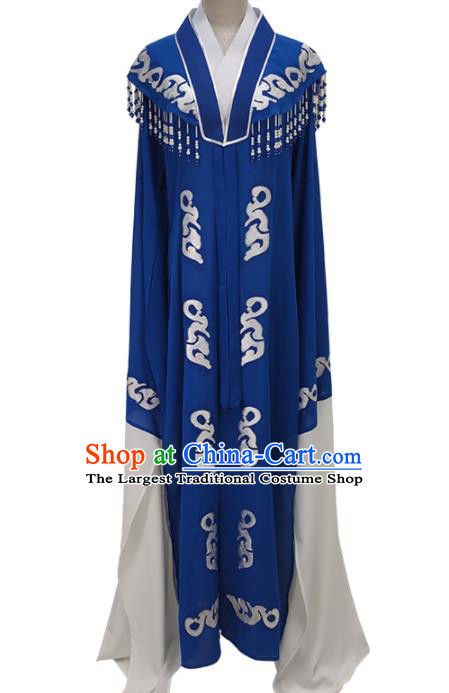 Chinese Shaoxing Opera Diva Clothing Peking Opera Actress Garment Costume Ancient Woman Dark Blue Cape