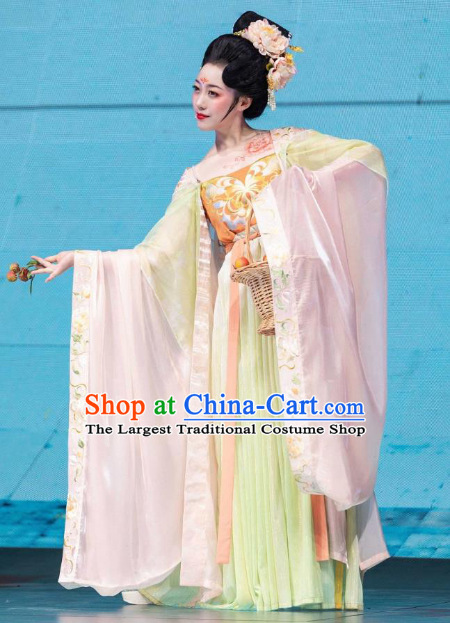 Chinese Tang Dynasty Court Beauty Costumes Ancient Consort Yang Clothing Traditional Hanfu Dresses Complete Set