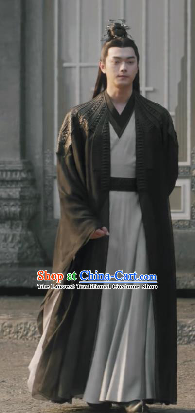 Chinese TV Series Ancient Love Poetry Bai Xuan Black Suit Ancient King Garment Costumes Swordsman Clothing