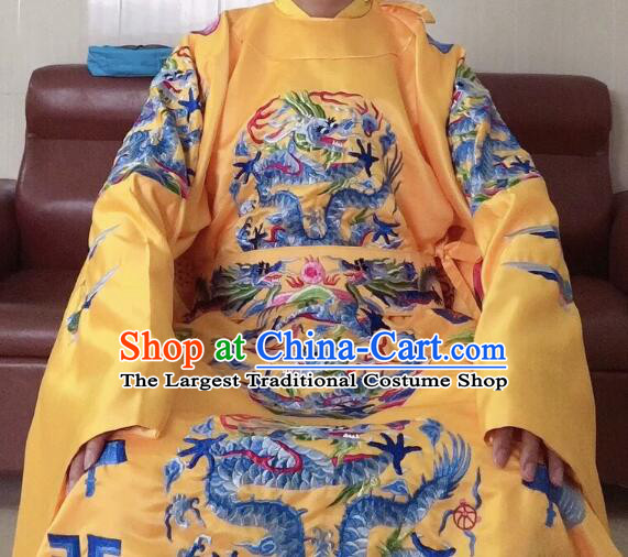 Top Chinese Ming Dynasty Emperor Garment Costumes Ancient Monarch Embroidered Imperial Robe