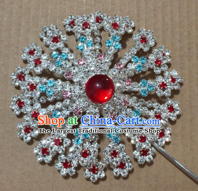 Chinese Ancient Empress Crystal Hair Pin Peking Opera Hua Tan Hair Jewelry Beijing Opera Actress Headpiece