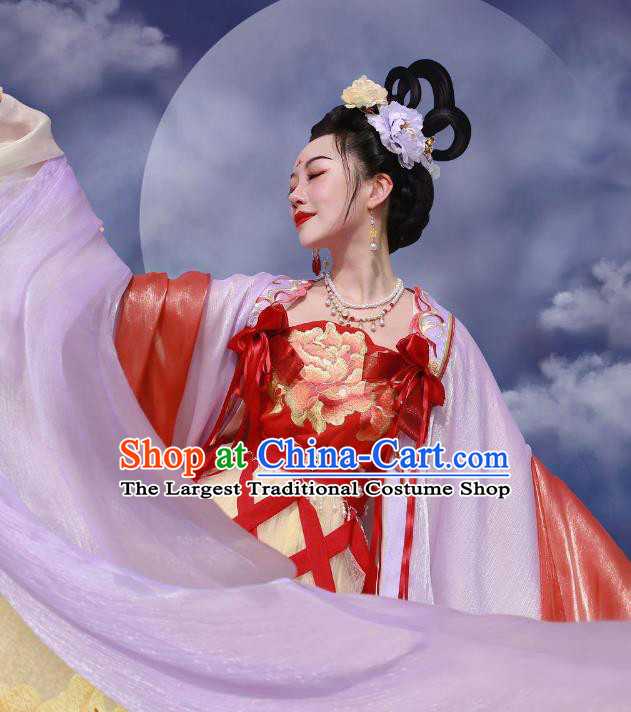 Chinese Ancient Moon Goddess Clothing Drama Chang E Fairy Journey to the West Beauty Garment Costumes