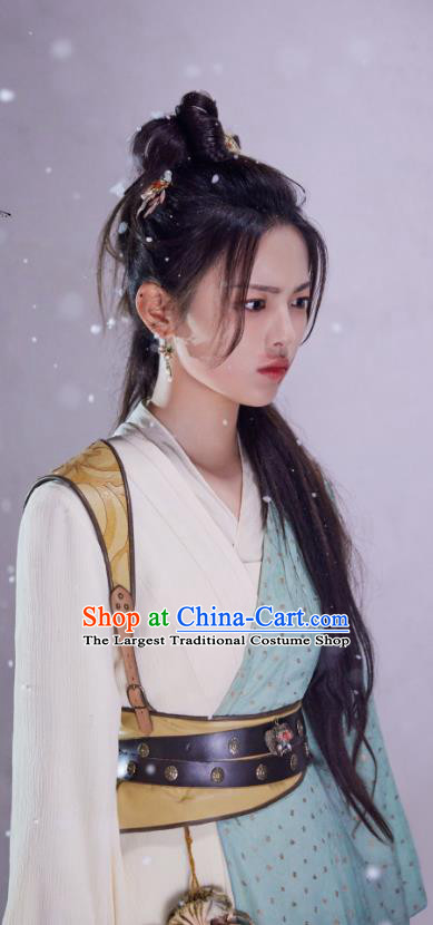 Chinese Ancient Swordswoman Clothing Traditional Young Heroine Dress Wu Xia TV Series Heros Wen Rou Costume