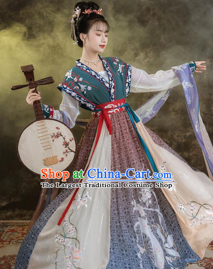 Chinese Tang Dynasty Princess Garment Costumes Traditional Flying Fairy Hanfu Dress Ancient Palace Beauty Clothing