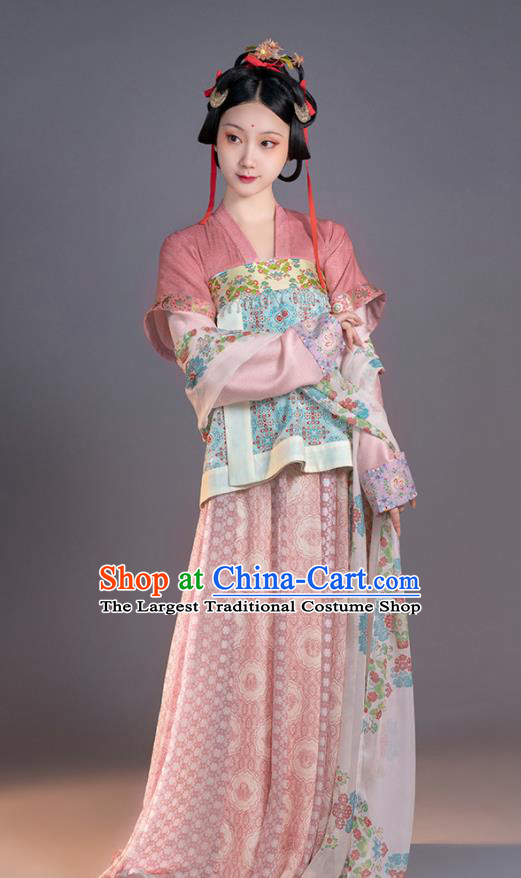 Chinese Traditional Hanfu Dress Ancient Palace Lady Clothing Tang Dynasty Noble Princess Garment Costumes