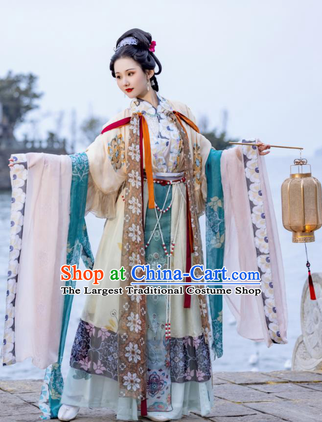 Chinese Jin Dynasty Imperial Consort Garment Costumes Traditional Court Woman Hanfu Dress Ancient Goddess Luo Clothing