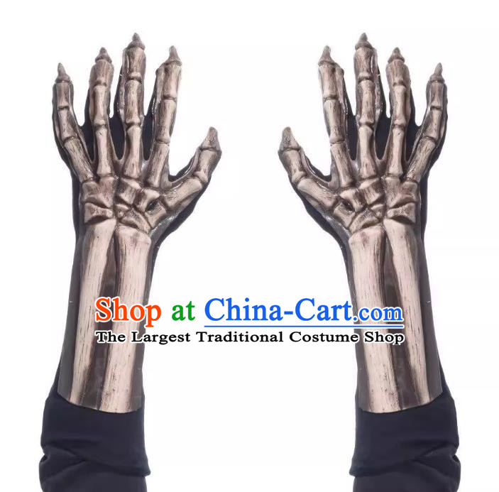 Top Halloween Demon Hand Bone Gloves Fancy Ball Devil Accessories Cosplay Skull Prop