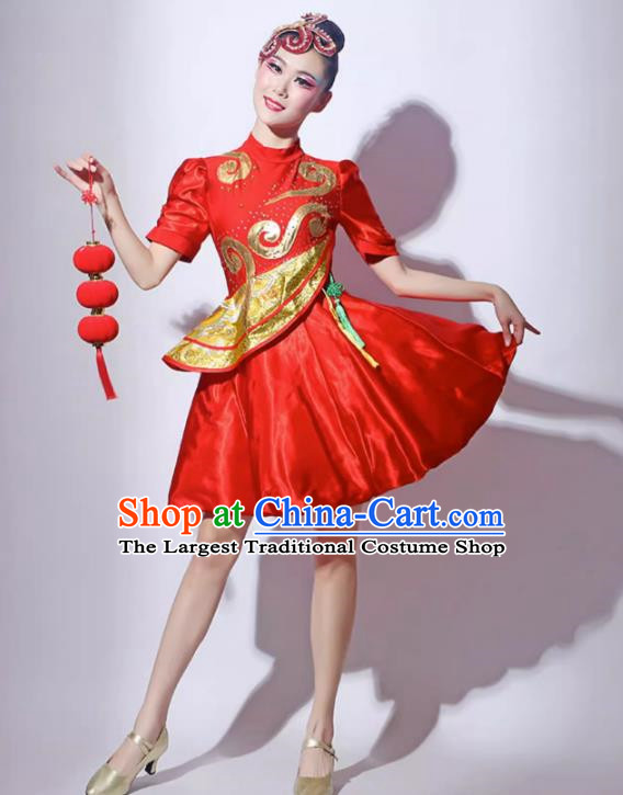 Drumming Costumes Modern Dance Skirts Performance Costumes Festive Fan Dance Costumes Lantern Skirts Square Dance Costumes