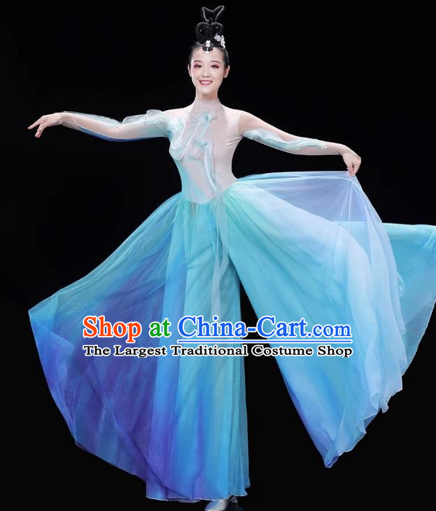 Classical Dance Green Water Green Mountain Dance Costume Women S Green Gradient Modern Opening Dance Partner Dance Skirt Performance Costume