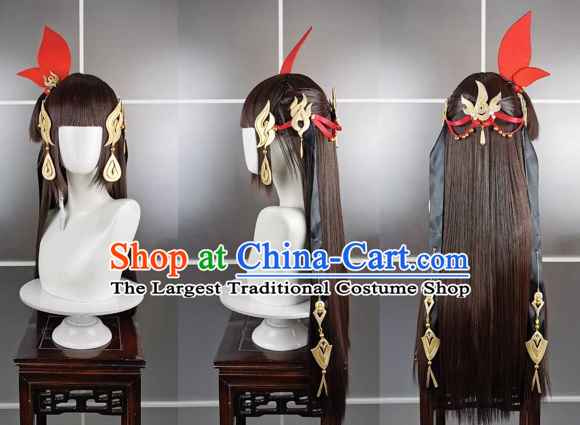 Mingjiao Loli Xuehe Miaoluo Wig and Headdress Jianwang 3 Jiansan Cosplay Headpiece