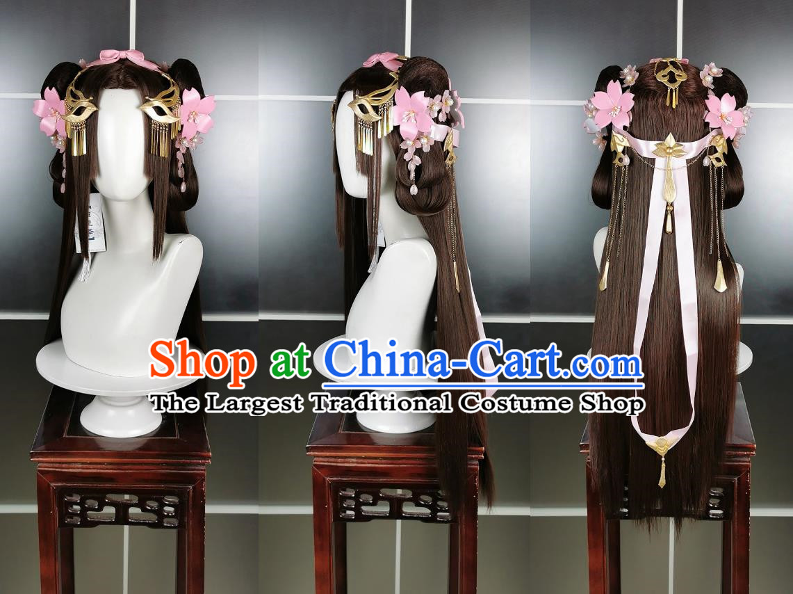 Qixiu Loli Yanyun Xiuluo Wig and Headdress Jianwang 3 Jiansan Cosplay Headpiece