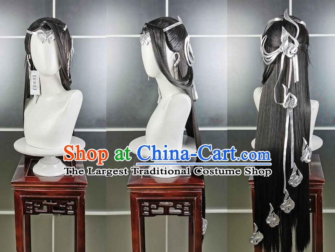 Wanhua Chengnu Qin Fenghua Sister Wig Headdress Jianwang 3 Jiansan Cosplay Headpiece