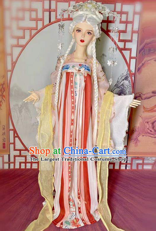 Customize Ancient Girl Light Pink Ruqun Dress Handmade BJD Costume Top Figurine Hanfu Clothing