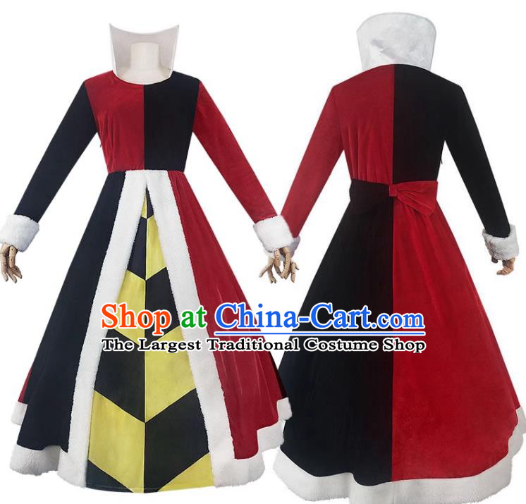 European Retro Clothing Top England Queen Playing Cards Dress Christmas Stage Performance Costume