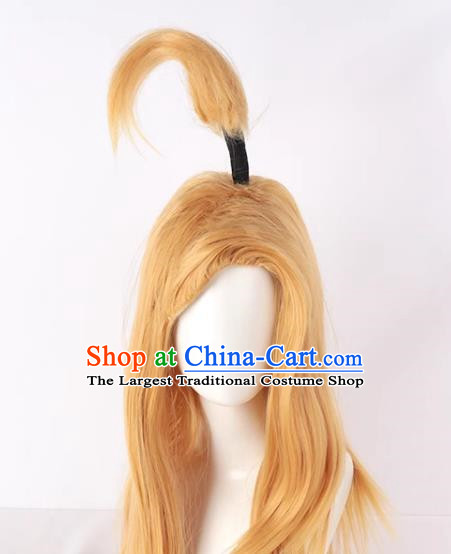 Naruto Deidara Cosplay Wig Original Golden Long Hair Cos