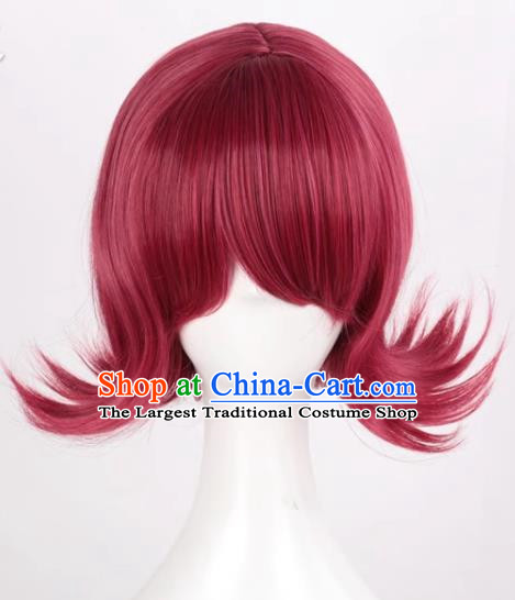 Arknights Ark Angel Burgundy Reversed Short Hair Cosplay Anime Full Wig