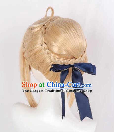 Fate My King Saber Mixed Golden Hair Version Cosplay Ladies Anime Wig