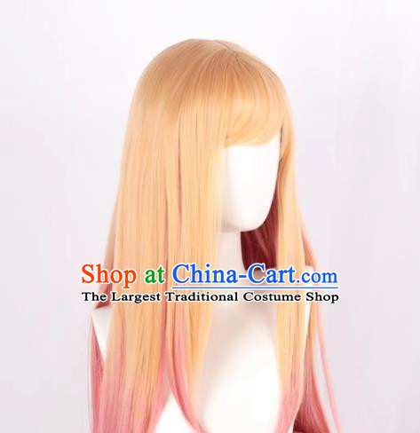 Dressing Doll Falls In Love Kitagawa Uimu Yellow Gradient Pink Lady Cos Anime Wig