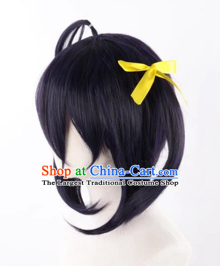 Chuunibyou Also Wants To Fall In Love With The Six Flowered Blue Purple And Black Hairband And Cosplay Wig